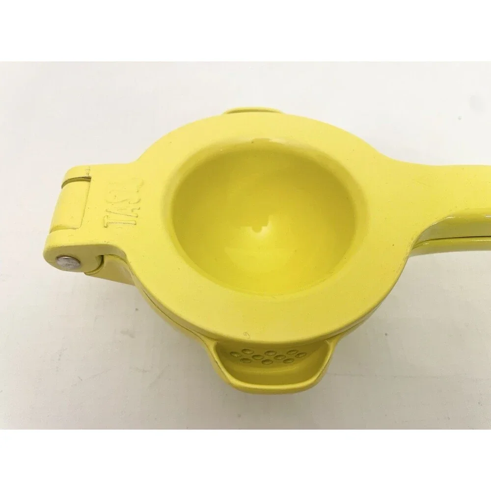 Tasty Lemon Lime Squeezer Juicer Heavy Duty Metal Bright Yellow 9.5